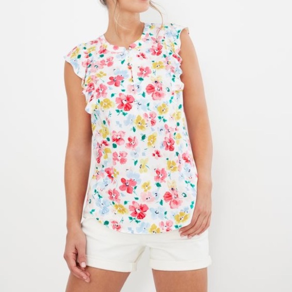 Joules Anastasia Frill Sleeve Top for Women size US 8